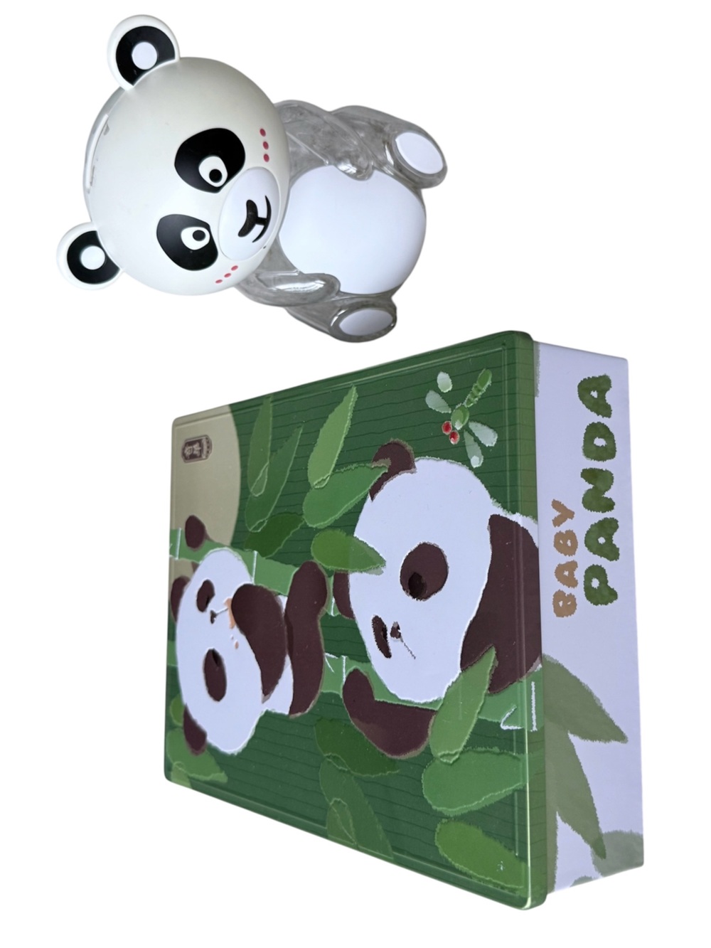 Baby Panda Cookie Tin + Candy Piggy Bank, Set of 2 (F45)